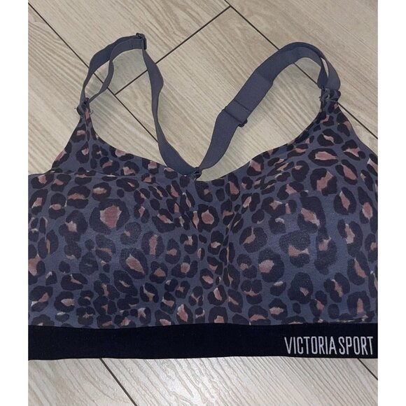 2 Piece Victorias Secret Sport VSX Knockout Leggings Pants Bra Set 32DD M Gray - Picture 4 of 9